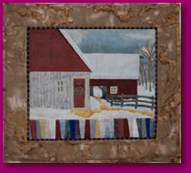 Cold December Day Fabric Art Quilt Scene
