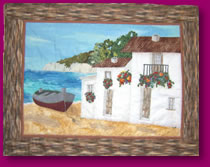 A Quiet Afternoon Scene Done in Quilted Applique Fabric Art